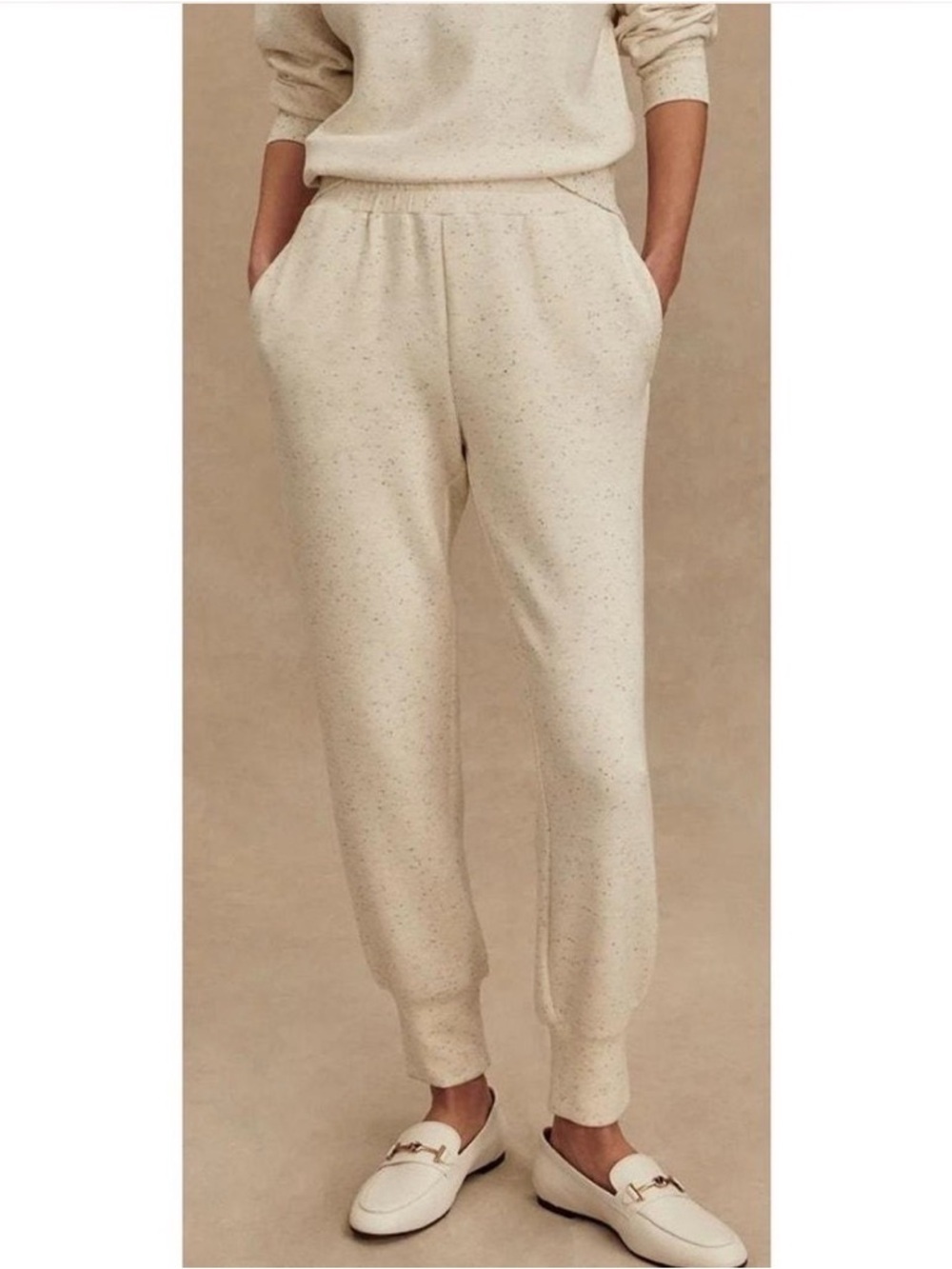 Varley DoubleSoft Slim Cuff Joggers Speckled Gray Neps Athleisure Small
